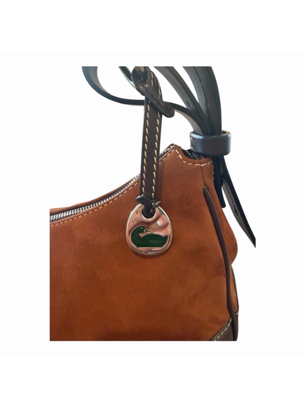 Dooney & Bourke Vintage Brown Suede Shoulder Bag Hobo Satchel large
